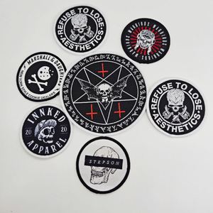 Custom Halloween Chenille Merrow Edge Woven Fabric Patch Label Hot Cut Edge Iron-On Woven Patches <b>Badge</b> for Clothing - Product Image 1