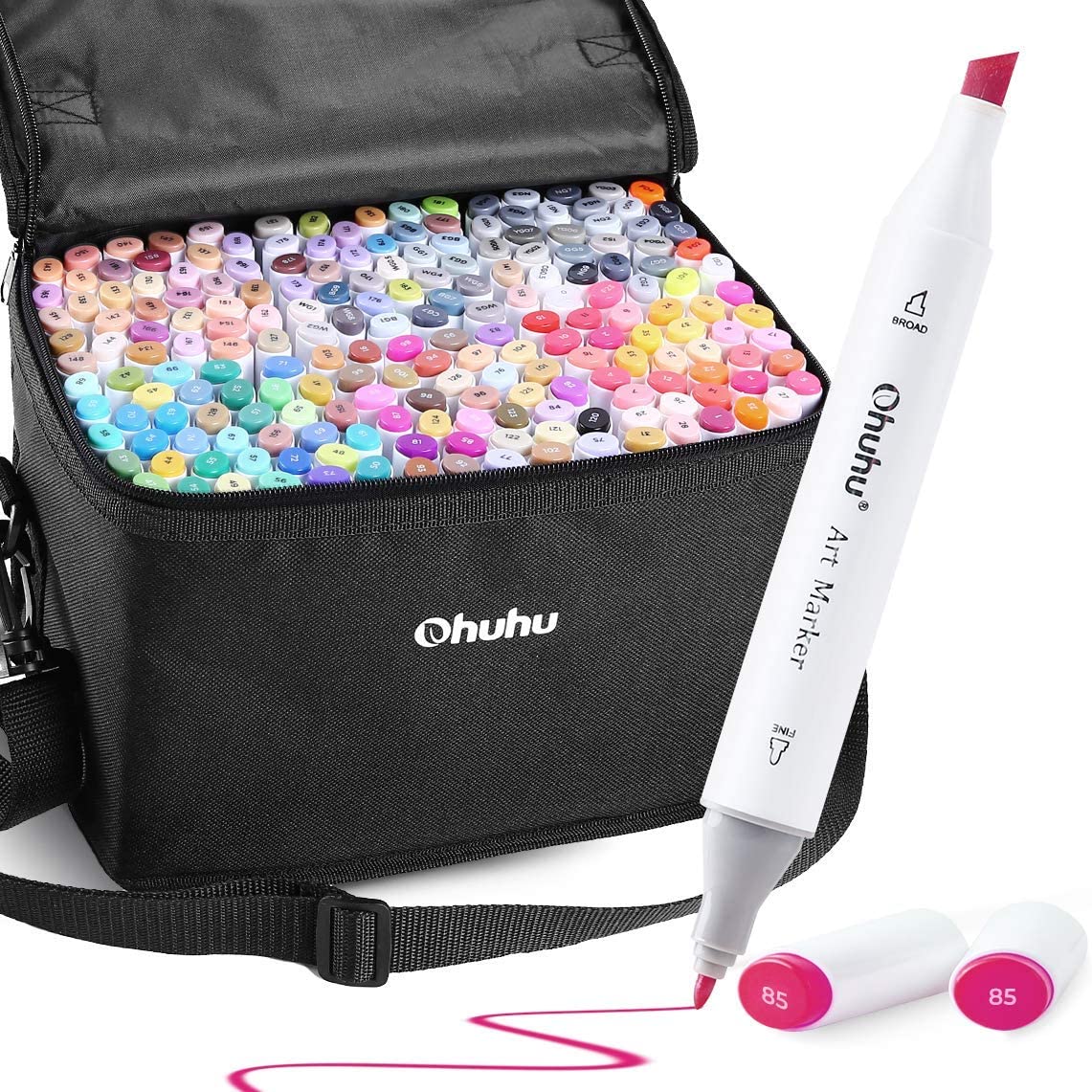 Ohuhu 200 Colors Alcohol Art Markers Set - Dual-Tipped Fine