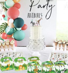 12Pcs Rừng Động Vật Sư Tử Ngựa Vằn Khỉ Voi Quà Tặng Bao Bì Hộp Cầm Tay Hộp Giấy Cho Rừng Động Vật Theo Chủ Đề Đảng Trang Trí - Product Image 5