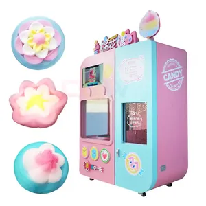 Kommerzielle kleine Zahnseide Blumen Design automatische Lebensmittel Zuckerwatte Verkaufs automat für Shop