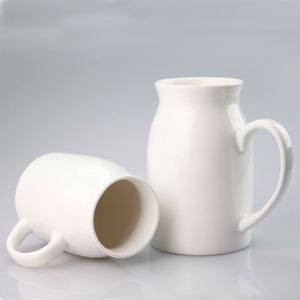 แก้วกาแฟเซรามิกเคลือบสีขาวขนาด 300 มล. ราคาถูก ผลิตตามสั่งจากโรงงาน สำหรับพิมพ์ลายแบบซับลิเมชั่น - Product Image 1