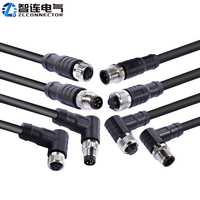 Câble de connexion M8 M12 2 3 4 5 6 8 12 17 broches IP67 étanche pour montage sur panneau adaptateurs de fil de moule connecteur d'assemblage