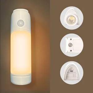 Lâmpada noturna com sensor de bateria de alta qualidade, carregador USB 18650 para cabeceira, lâmpada de dormir, luz LED para corredor, luz noturna com sensor de movimento