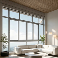 Fenêtres à battants panoramiques fixes modernes de grande taille pour maisons, avec double vitrage trempé