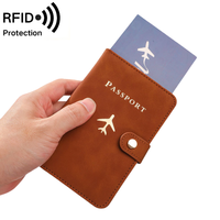 Dompet Paspor Kulit PU Multi-Slot Modis untuk Penyimpanan Dokumen, Sarung Paspor Logo Kustom