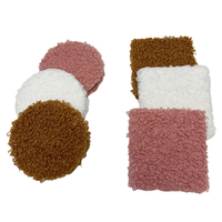 Miroir de maquillage portable en peluche bouclée mignonne, style Teddy, avec housse en peluche de dessin animé Kawaii, pour le maquillage quotidien des filles