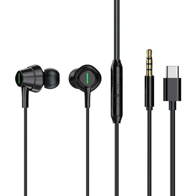 Vicsound Wired In-Ear Headset High Sound Quality Type-C 3.5mm Interfaces Noise Cancelling Wire Control 1.2m Cord Codecs