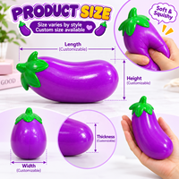 Jouet Squishy Aubergine Doux à Remontée Lente Anti-Stress Jouet Sensoriel à Presser pour Enfants et Adultes Cadeaux