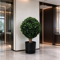 Plantes artificielles en pot en forme de boule de 23 cm de diamètre, livraison rapide, faux arbre vert en forme de boule pour la décoration de la maison, des vitrines et des événements