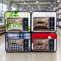 Prix de gros, ensemble de 6 pièces de draps de lit de luxe, ensemble de housse de couette et de taies d'oreiller en microfibre et coton