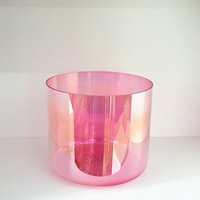 Bols chantants en cristal HF vente en gros Rose rouge lumière cosmique couleur son guérison bols sonores en cristal bol chantant en quartz