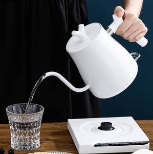 Hervidor eléctrico de cuello de cisne de protección de apagado termostático blanco y negro clásico de gran capacidad de 1000ml - Product Image 6