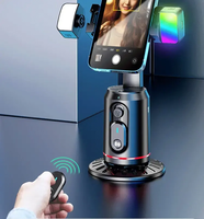 Stabilisateur de cardan en aluminium 360° avec suivi de visage, lampe LED, télécommande et monopode pour photographie, TikTok et diffusion en direct