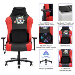 Silla reclinable ergonómica de piel sintética giratoria para PC, sillas de juego de carreras de espuma viscoelástica, cómodas sillas para videojuegos - Product Image 4