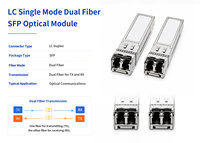 Module émetteur-récepteur fibre SFP 1,25 G 1310 nm 1550 nm LC Duplex SM 20 km avec DDMI compatible avec Cisco, Mikrotik, Ubiquiti
