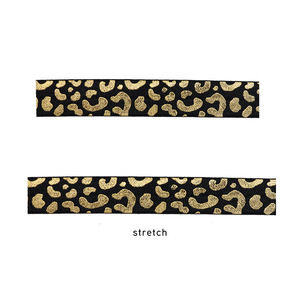 5/8 "lá vàng <span class=keywords><strong>Leopard</strong></span> gấp trên đàn hồi in <span class=keywords><strong>Ribbon</strong></span> cho Diy tóc quan hệ - Product Image 5