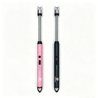 Briquet électrique USB sans flamme, flexible, rechargeable, coupe-vent, à arc, pour bougies, barbecue, en métal, moderne, décoratif, pour le camping