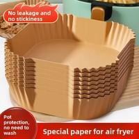 Plateau en papier sulfurisé pour friteuse à air, usage domestique, tampon absorbant l'huile, plateau de cuisson en aluminium pour four, outil de barbecue