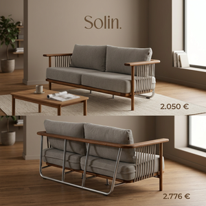 Juego de Sofás Minimalistas de Madera sin Brazos, Tapizados con Espuma, Estructura de Madera Maciza, Base de Metal, para Sala de Estar, Hotel y Patio - Product Image 2