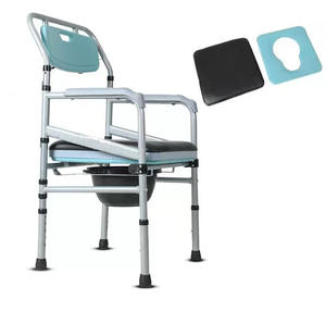 Fauteuil <span class=keywords><strong>roulant</strong></span> pliable léger et portable, chaise de douche moderne à roulettes, chaise de toilette de chevet pour personnes âgées handicapées - Product Image 5