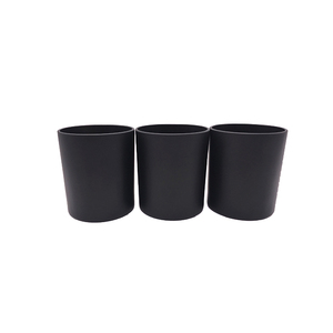 A07P Wholesale Black Shiny Glossy Polished Empty <strong>Glass</strong> Jars <strong>Candle</strong> <strong>Holders</strong> For Making <strong>Candles</strong> - Product Image 4