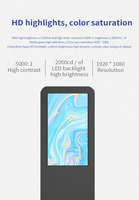 Affichage numérique portable mural intérieur P2 640x1920mm avec contrôle 4G, écran LED pour affichage publicitaire en magasin