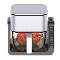 Best4L Friteuse à air pour la famille, 7 fonctions de cuisson, minuterie et contrôle de la température, revêtement non toxique, pot en verre lavable au lave-vaisselle