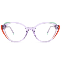 Montures optiques Fengchao Fabricant de lunettes de vue unisexe rétro tendance Montures de lunettes en acétate Montures de lunettes de style œil de chat optique tendance
