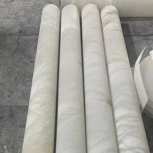 Luminaire LED moderne de luxe <span class=keywords><strong>en</strong></span> laiton marbré décoratif pour plafond haut pendentif <span class=keywords><strong>en</strong></span> <span class=keywords><strong>albâtre</strong></span> naturel Lustre moderne à <span class=keywords><strong>colonne</strong></span> circulaire - Product Image 4