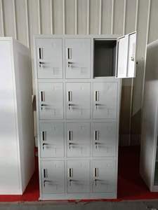 Casier de rangement en acier à 12 portes, structure KD, armoire métallique pour chaussures, armoire à vêtements en fer, casier à casques avec serrure à clé - Product Image 2