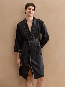 Hot Sale High Quality Solid Color Silk Satin Summer Nightdress Quick Dry Breathable Pajama <strong>Robe</strong> - Product Image 4
