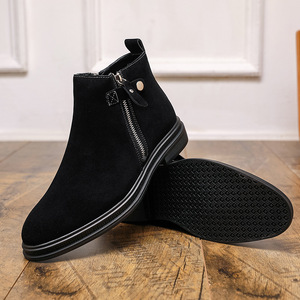 Botas Cortas de Moda para Hombre con Cierre, Antideslizantes, Diseño de Gamuza, Acabado Escarchado - Product Image 2