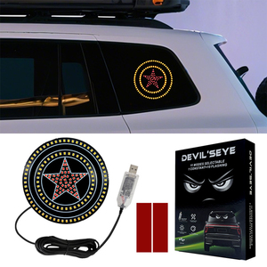 Panneau lumineux décoratif à motif étoile à cinq branches, écran souple, vitrine, panneau LED programmable numérique 12V 5W pour camion et voiture - Product Image 4