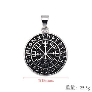 Collier avec pendentif en forme de pièce de monnaie pour homme et femme, étanche, boussole, lion, ST <span class=keywords><strong>CHRISTOPHE</strong></span>, plaqué or 18 carats, acier inoxydable - Product Image 5