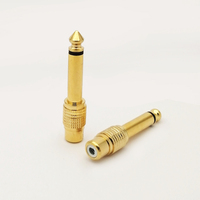 Altın Kaplama 6.35mm 1/4" TS Mono Erkek - RCA Dişi Ses Adaptörü 6.5mm Mono Fiş - RCA AV Jak Konnektörü
