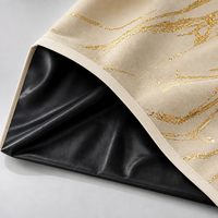 Rideaux occultants beige marbré doré à impression 3D, isolants thermiques, à œillets, pour salon, chambre et hôtel