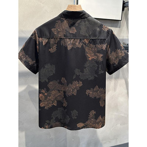 เสื้อเชิ้ตลำลองแขนสั้นพิมพ์ลายดอกไม้สำหรับผู้ชาย คอปกพับได้ สไตล์ฮาวายสำหรับฤดูร้อน ชุดชายหาด - Product Image 2