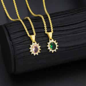 Collar de Lujo para Mujer, Chapado en Oro, con Colgante de Latón en Forma de Corazón y Zirconia, Accesorios de Joyería para Boda, Regalo - Product Image 3