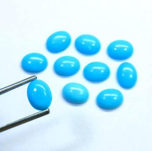 Cabochon ovale en turquoise naturelle de qualité supérieure 8x6 MM, pierre précieuse en vrac pour la fabrication de bijoux, vente en gros - Product Image 1