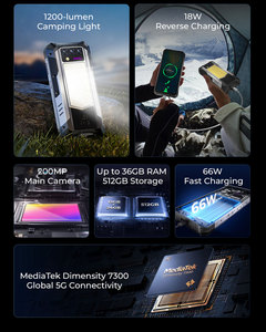Télémètre laser Oukitel WP100 33000mAh 12 + 512GB 6.8 ''Smartphone Android robuste avec charge rapide de 66W - Product Image 3