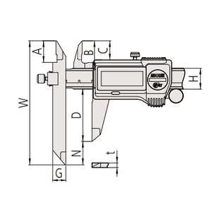 Calibrador Digital Electrónico Mitutoyo 573-612-20, Rango 0-200 mm, Calibrador Desplazable de Acero Inoxidable - Product Image 2