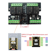 Modul Ekspansi Mini Eletechsup ESC3E05 DC 9V 12V 24V dengan 4AI-4DO RS485 ESP32 C3 Relay untuk Jaringan IOT