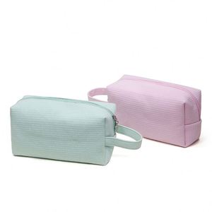 Nouvelle Trousse de Maquillage en Coton Pur Gaufré Grande Capacité, Sac de Voyage Portable pour Articles de Toilette, Vente en Gros Disponible - Product Image 2