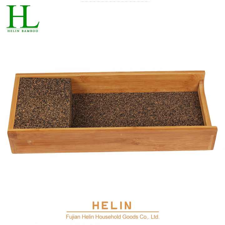Bamboo Kitchen Knives Holder Knife Dock With Cork Bamboo Divider Knife