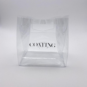 Bolsa de cosméticos con cremallera de plástico PVC, transparente, reciclable, con mango, promoción de lavado - Product Image 4