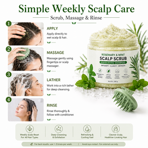 Tratamiento Capilar 2 en 1, Exfoliante y Champú con Aceite <span class=keywords><strong>de</strong></span> Menta y Romero para Limpiar en Profundidad y Eliminar la Acumulación - Product Image 4