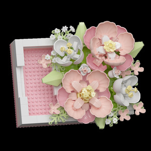 Boîte à <span class=keywords><strong>fleurs</strong></span> en micro-particules en plastique ABS, 400-700 pièces, blocs de construction à assembler, jouet DIY, cadeau 7371-7374 - Product Image 5