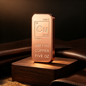 Lingot de cuivre rectangulaire de 5 oz, gravé au laser, en cuivre pur à 99,9 %, pour collection et investissement - Product Image 1