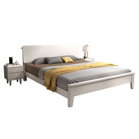 Lit mural bas en bois massif, moderne et simple, multifonctionnel pour chambre à coucher, lit double 1,8 m, lit simple 1,5 m, vente directe d'usine