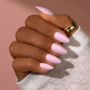 BTArtbox - <span class=keywords><strong>Uñas</strong></span> Postizas Cortas en Forma de Almendra, Venta al por Mayor, Gel Suave, <span class=keywords><strong>Color</strong></span> <span class=keywords><strong>Rosa</strong></span> Puro, Hechas a Mano, Kit de <span class=keywords><strong>Uñas</strong></span> Postizas Premium - Product Image 1